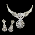 Exquisite Sterling Silver Necklace Set with Zircon