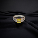Silver Ring With Yellow Zircon