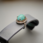 Real Feroza Ring with Zircon