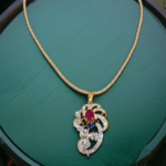 Gold Plated Pendant Set with Ruby, Sapphire & Zircon