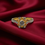 Diamond-Cut Floral Ring