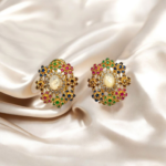 Stunning Multi-Gemstone Floral Studs