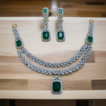 Emerald Double-Layered Necklace Set