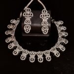 White Gold Plated Necklace 925 Silver with Zircons