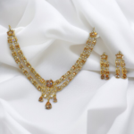 Opulent Double-Row Necklace Set with Champagne Zirconia