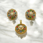 Multicolored Floral Mandala Pendant Set