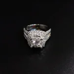 Diamond cut solitaire ring with white gold plated