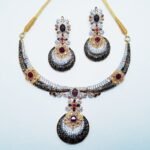 Meena Kaari Necklace Set (925 Silver) With Gold Plated