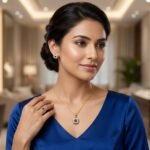 Sapphire Stone Pendant Set